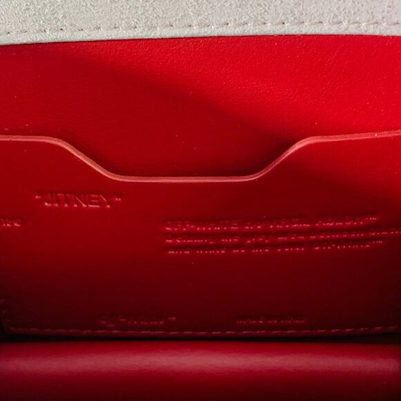 OFF-WHITE JITNEY Grey Rhinestones Leather Crossbody Handbag - Picture 5 of 7